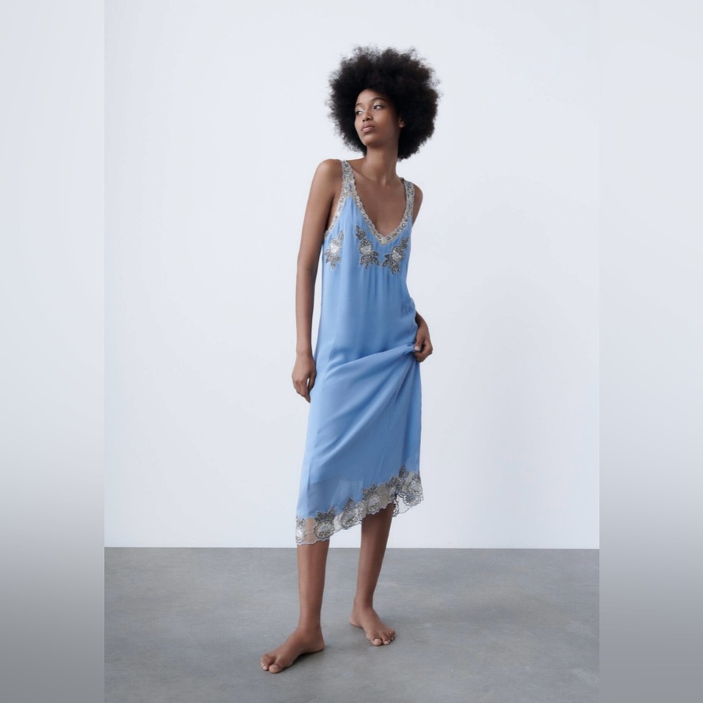 NWOT Zara Jewel Midi Dress